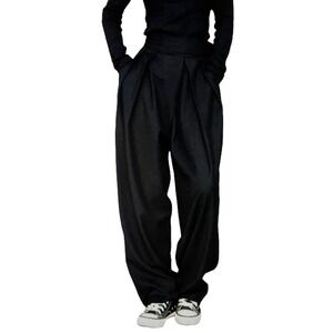 Pants Wide Leg Adjustable Waist Palazzo Baggy Streetwear Black Size S or 4